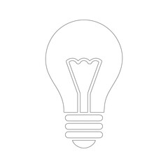 Minimal Line Art of Incandescent Light Bulb