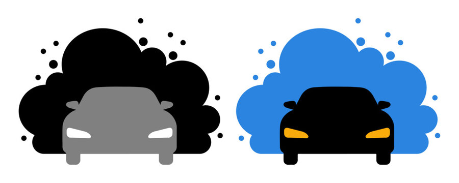 Car wash logo, Car wash station. Carwash service icon set. Car Wash Ad Cleaning the Engine and Body vector illustration.