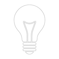 Minimal Line Art of Incandescent Light Bulb