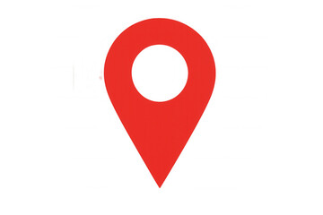 Red location pin icon isolated on transparent background, indicating a specific place or point of interest on a map