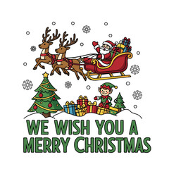 Aesthetic Merry Christmas Graphic Santa Claus