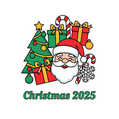 Aesthetic Merry Christmas Graphic Santa Claus