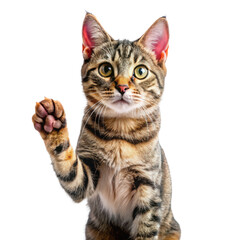 Obraz premium cute happy playful cat playing gesture playful cat happy cat cute cat kitten playing cat funny cat transparent background image