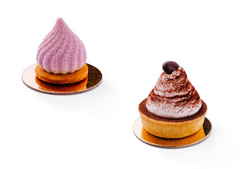 Delightful desserts on display at a pastry shop in bright lighting