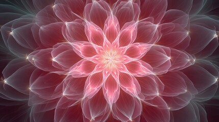 Radiant,  pink fractal flower
