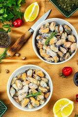 Frozen seafood mussels.