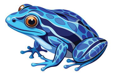 Striking Blue Poison Dart Frog Illustration A Vibrant Depiction of Amphibian Wildlife and Tropical Rainforest Ecology, Ideal for Nature Enthusiasts