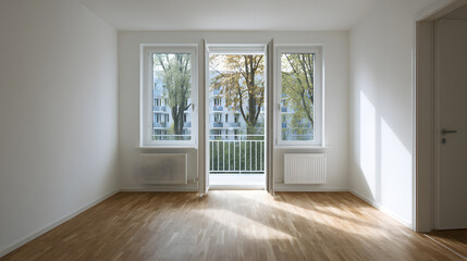 empty room with windows