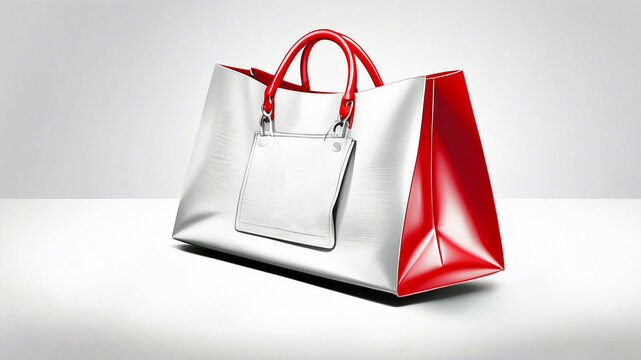 Stylish Tote Bag with Red Trim and Pocket