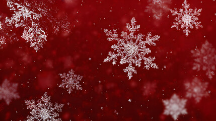 red christmas background with snowflakes