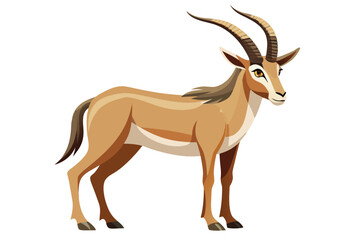 Elegant Roan Antelope Illustration A Captivating Depiction of African Wildlife with Graceful Horns and Distinct Markings Showcasing Nature's Beauty