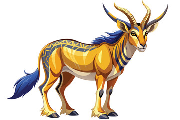 Stylized Illustration of a Striking Roan Antelope With Ornate Designs a Captivating Depiction of Wildlife Beauty and Artistic Expression