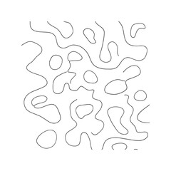 Minimalist Continuous Line Art Pattern. Abstract Black and White Background with Tangled Curvy Lines and Organic Shapes.
