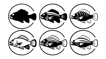 Fototapeta premium rockfish-fish-icon-set (1)