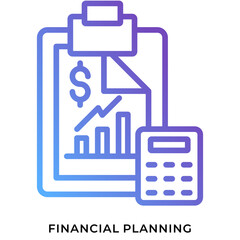 Financial Planning Grafient Line Icon