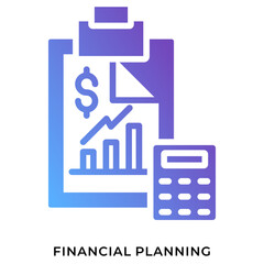 Financial Planning Gradient Glyph Icon