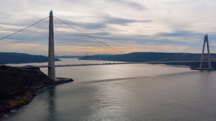 Aerial view of Yavuz Sultan Selim Bridge
