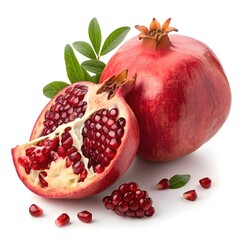Punica Granatum var. Purpurea Wild Pomegranate Majestic Purple Jewel with Deep Rustic Glow and Timeless Heritage Elegance on Bright White Background Perfect for Seasonal Harvest Still Life Art
