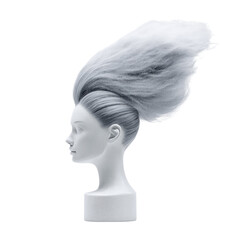 Abstract Sculptural Head with Dramatic Hair
