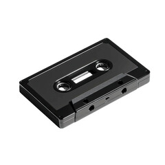 Obraz premium Retro Black Audio Cassette Tape - Isolated on