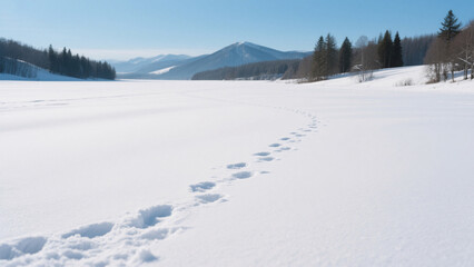 Obraz premium Footprints in the snow