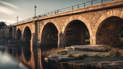 Ancient stone bridge over a river