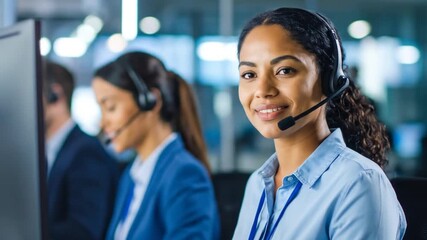 Business people working in call center - Powered by Adobe