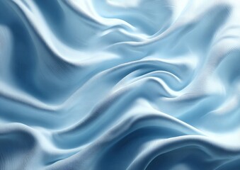 Obraz premium Light blue silk fabric, draped in soft folds