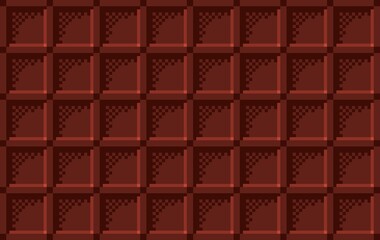 8-bit pixel art background featuring a pattern of brown color blocks with dark shading at with inner square. Ideas for retro game environments, digital art, assets for game, background, wallpaper