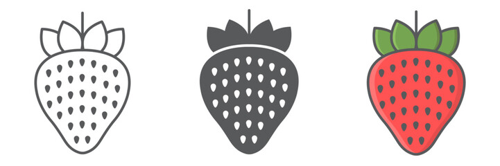 Strawberry line icon, food and keto diet, berry sign vector graphics, editable stroke linear icon, eps 10