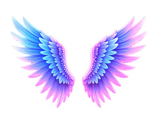 Obraz premium Illustration of colorful angel wings isolated on white background