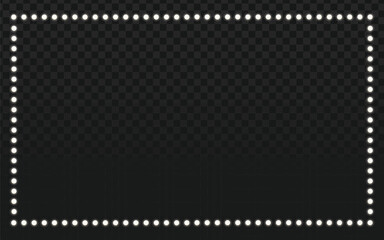 Black rectangular frame with a dotted white border, resembling a classic marquee or light-bulb sign. Perfect for posters, advertisements, banners, invitations, and digital displays. © Infinity Focus