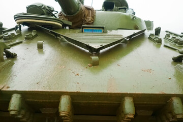 T-72 tank testing at proving ground overall view with hull and turret details.