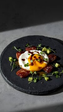 Gourmet Breakfast and Fine Dining Food Styling Stock Photography.