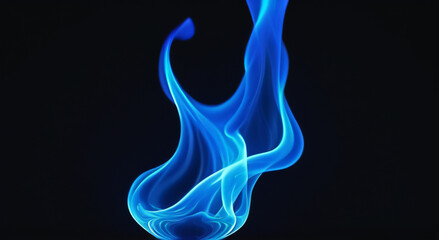 Vibrant Blue Flames on Black Background