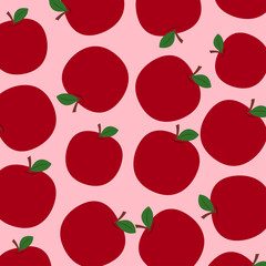 Abstract Red Apple Pattern with Soft Red Background