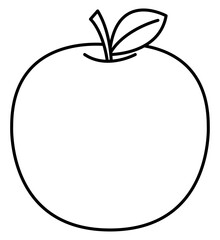 Black Outline Apple as Part of Healthy Fruit