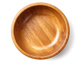 Round wooden bowl, top view