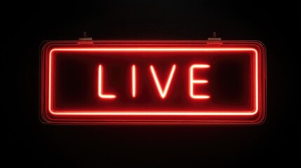 Red neon "LIVE" sign