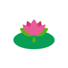 Pink Lotus Flower Vector Icon for Spiritual, Botanical, and Decorative Design