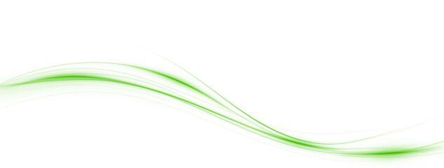 Green glowing light trail vector . Green line effect, winding green path, wave , curved energy vortex, futuristic background on a transparent PNG background	
