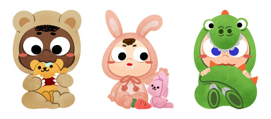 Obraz premium baby animal costume