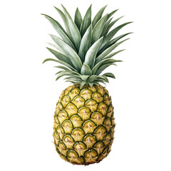 Obraz premium Whole pineapple tropical fruit isolated