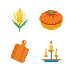 Vector bundle of thanksgiving holiday elements.