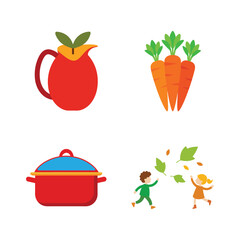 Thanksgiving celebration elements vector bundle.