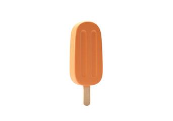 Isolated orange popsicle, an icy summer treat or snack, fruit flavored, frozen dessert