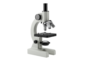 Isolated microscope for laboratory science for analysis, with scientific lens to experiment