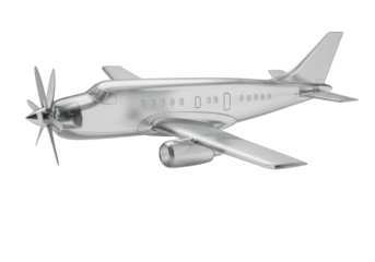 Isolated propeller plane on monochrome tone is ready for flight, conceptual rendering