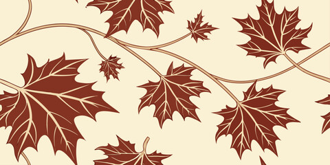 repeating-autumnal-maple-leaves-in-ochre-and-burgu