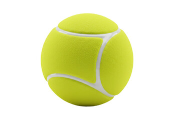 Isolated bright fuzzy tennis ball sport equipment game competitive recreation activity round
